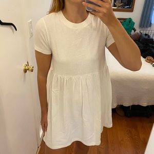 Urban Outfitters White Babydoll T shirt Dress